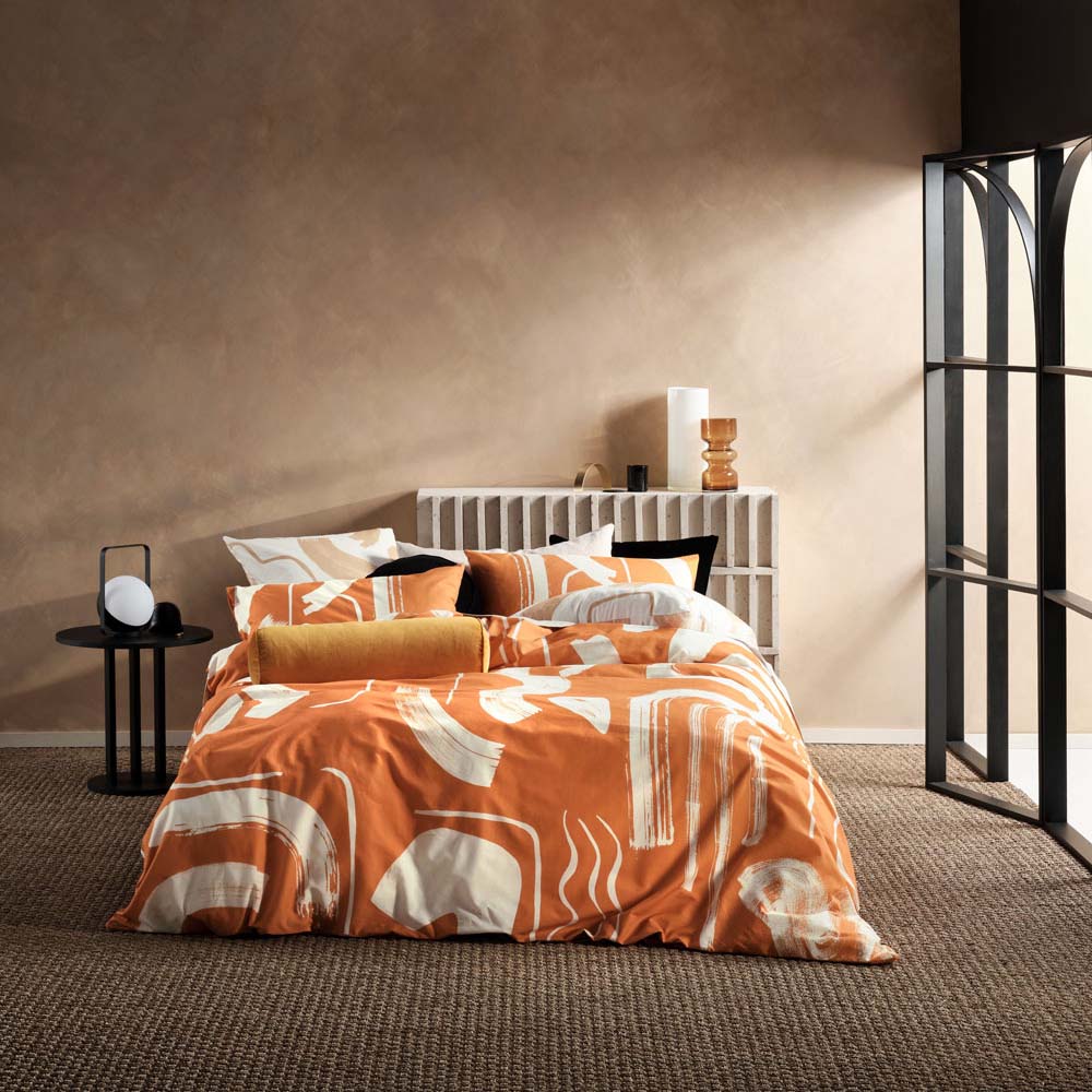 Linen House Arden Queen - Sized Apricot Quilt Cover Set for a Stylish Bedroom