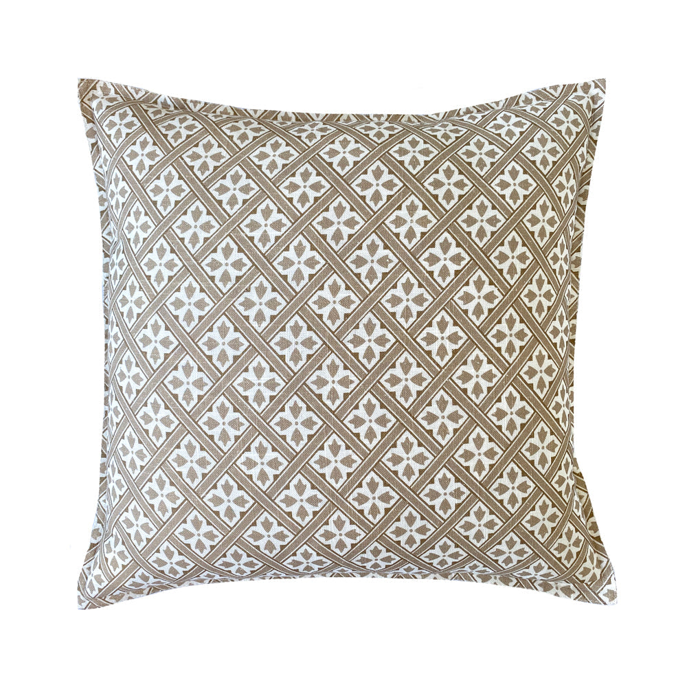 Mr Jones Luxury Truffle-colored Square-shaped Filled Decorative Cushion