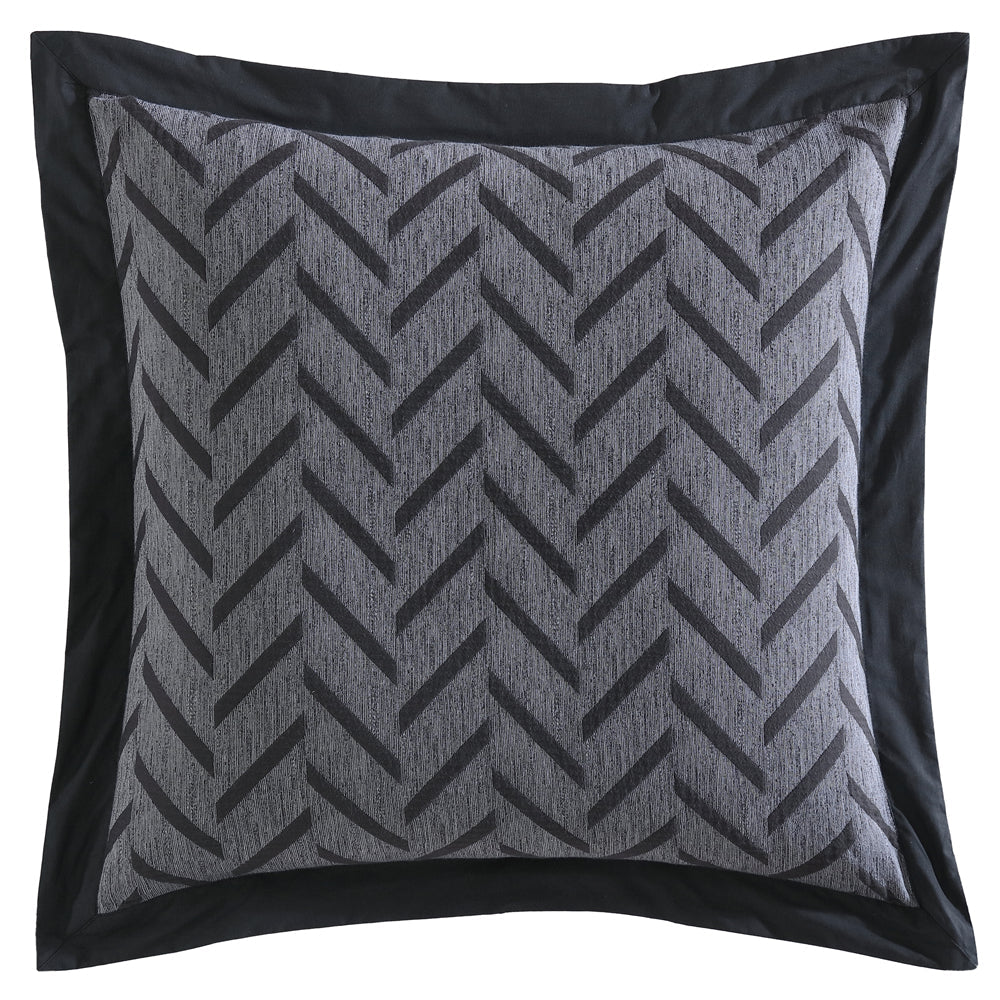 Stylish Westport Charcoal Herringbone European Pillowcase for Modern Bedrooms