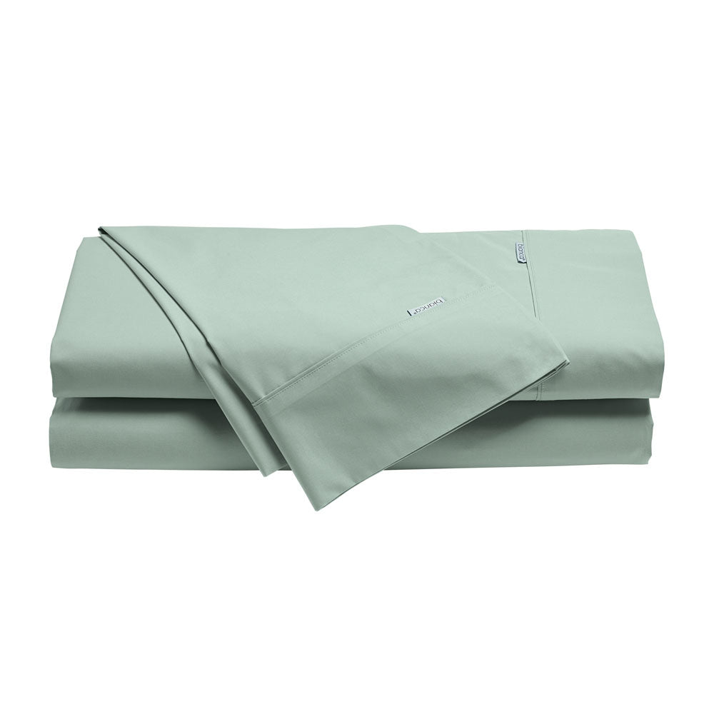Heston Split King 300TC 100% Cotton Percale Sheet Set in Sage Color for Bed Bedding