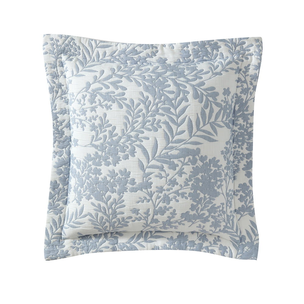 Quinn Denim Square-shaped Fully Filled Decorative Cushion for Home