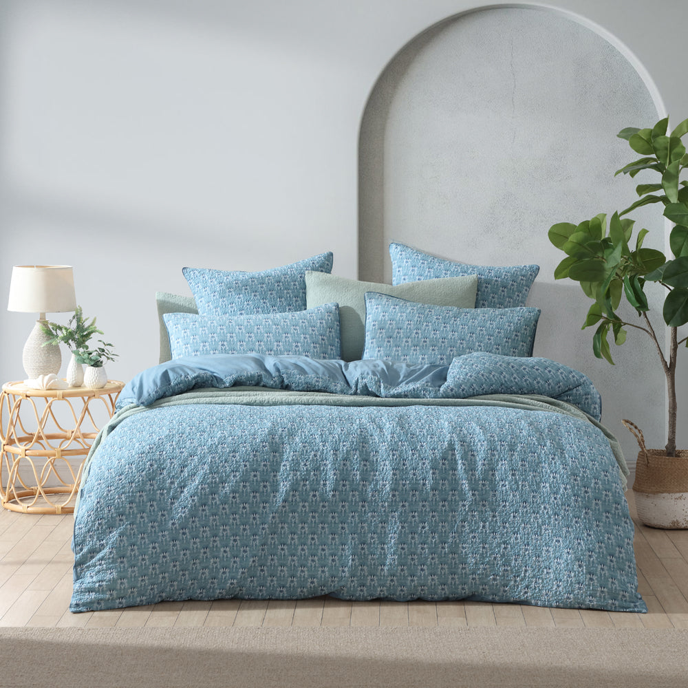 Super King Santa Fe Teal Quilt Cover Set with Coastal Vibe