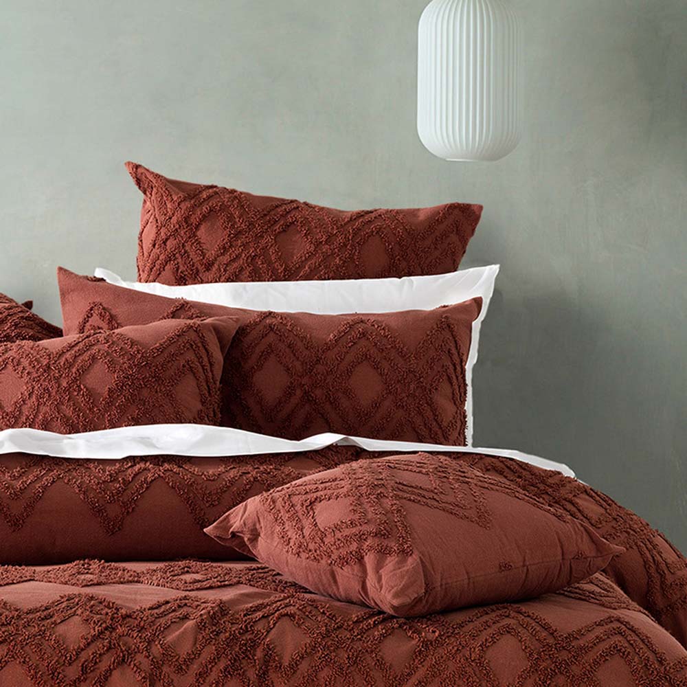 Luxurious Jaipur Terracotta King - Sized Bed Quilt Cover Set for Bedroom Decor
