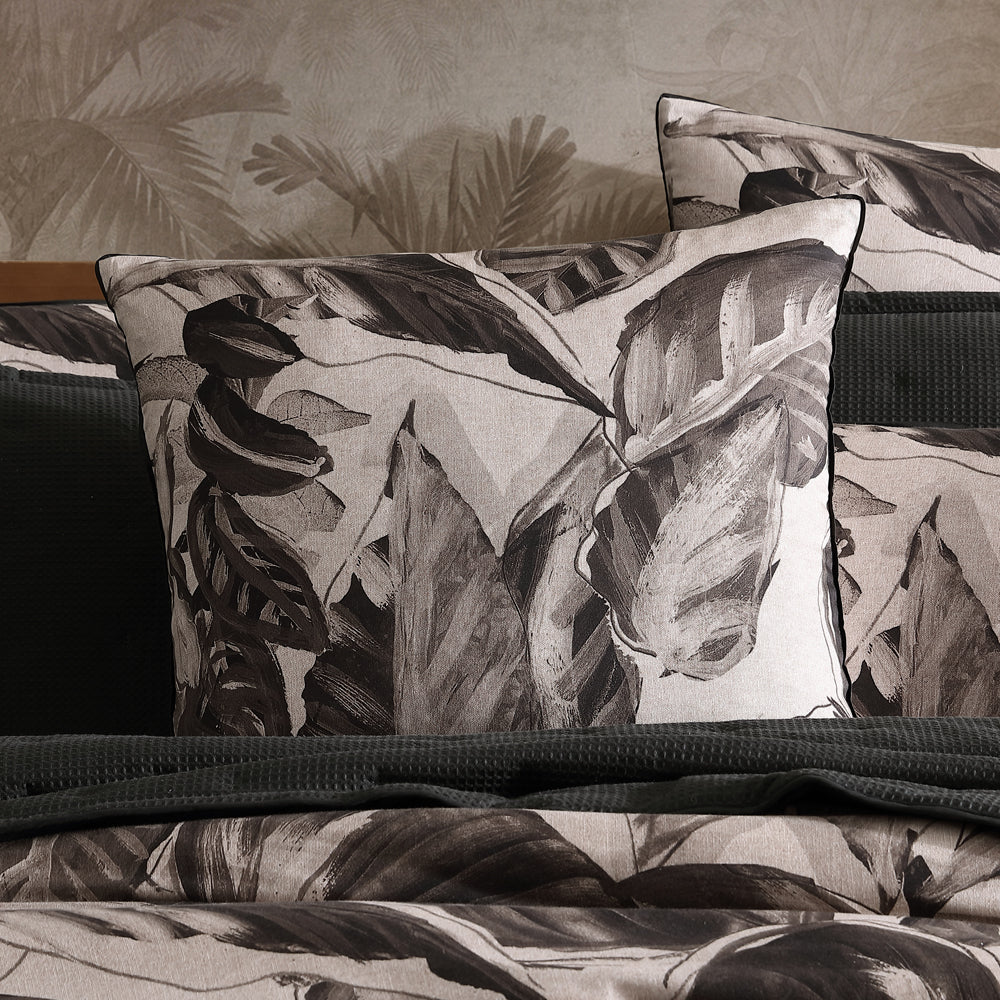 Logan and Mason's European-Style Black Elio Pillowcase for Bedrooms
