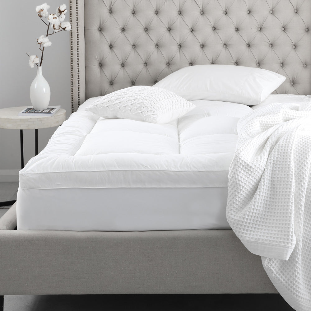 1100GSM Luxury Fitted Pillowtop Mattress Topper for King-Size Bed