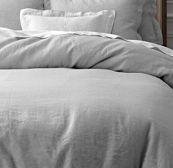 Jenny Mclean's Doux 100% Linen Super King Grey Quilt Cover Set