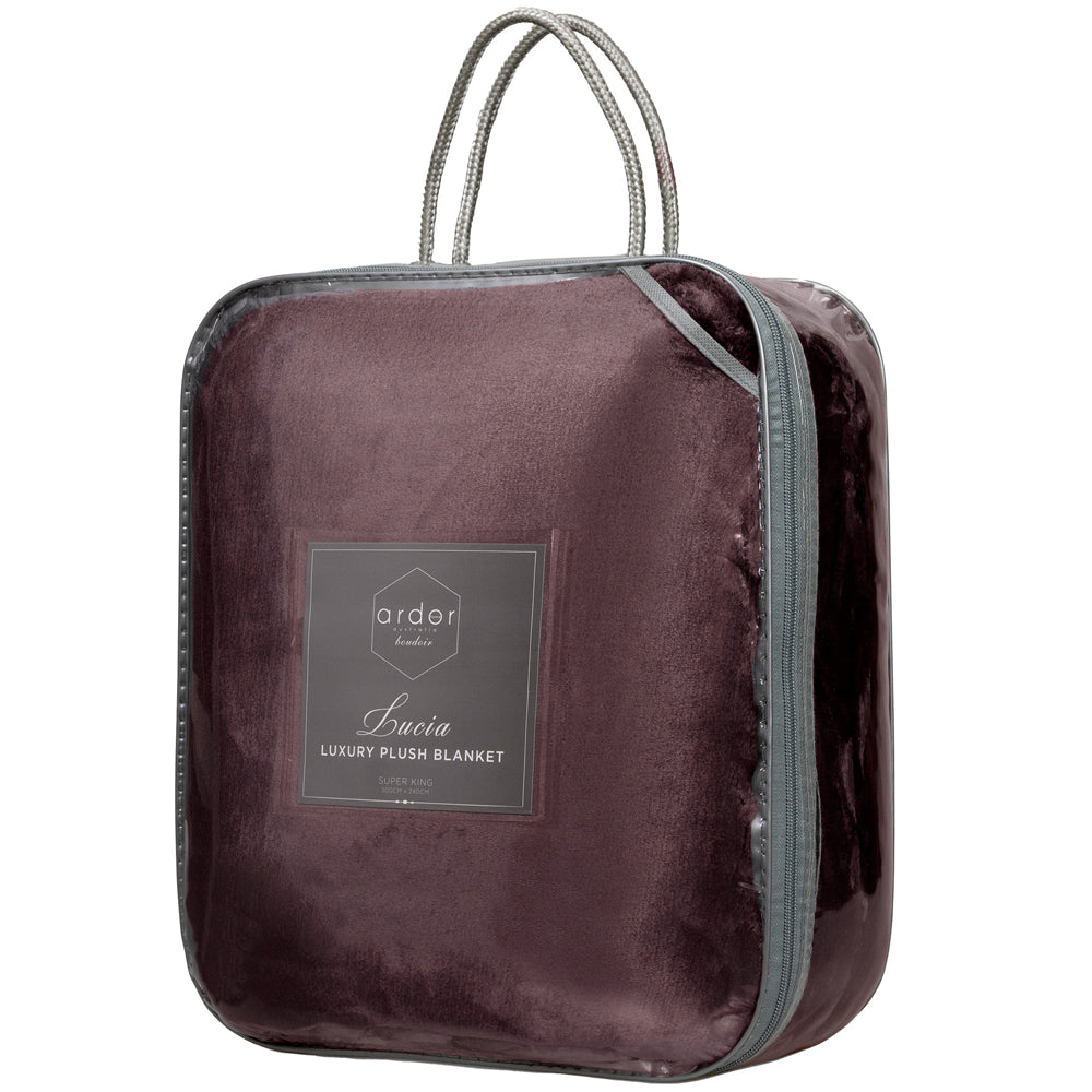 Aubergine Lucia Super-Soft Plush Blanket for Queen Bed