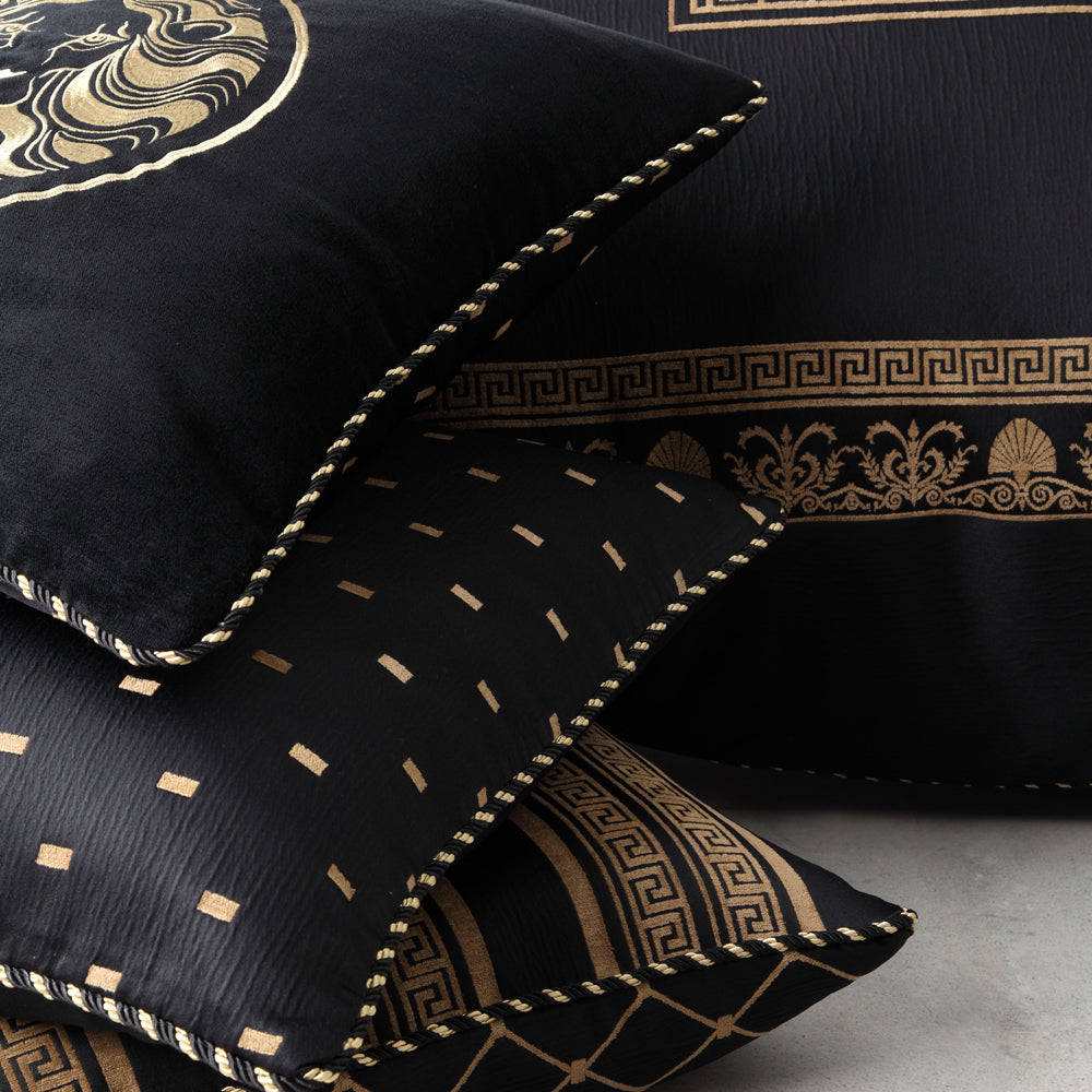 Massimo Black Chenille Quilt Cover Set for Queen Size Bed | Luxury Bedroom Decor