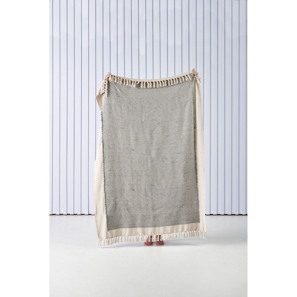 Linen House Cadiza Soft Mineral - Hued Woven Throw with Fringed Edge