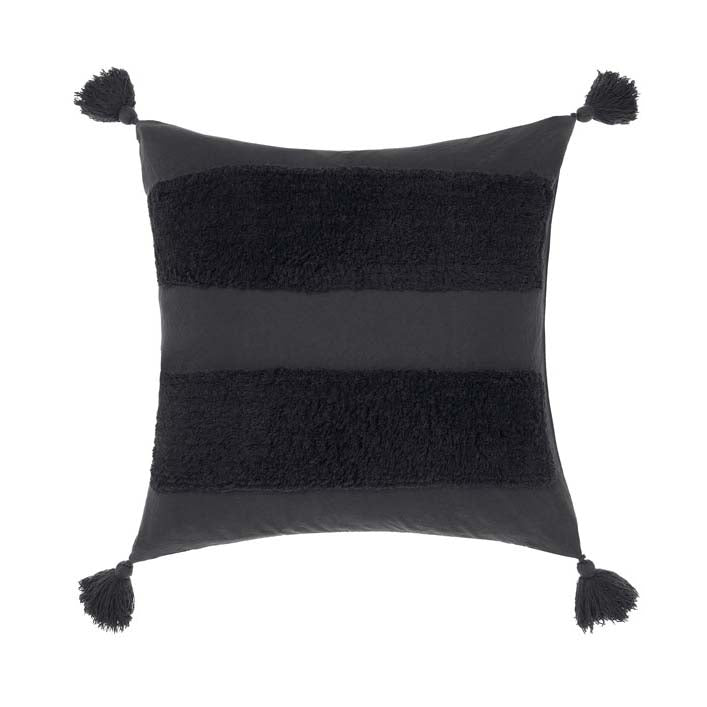 Linen House Briony Brandy Tufted Chenille Square Cushion with Tassels
