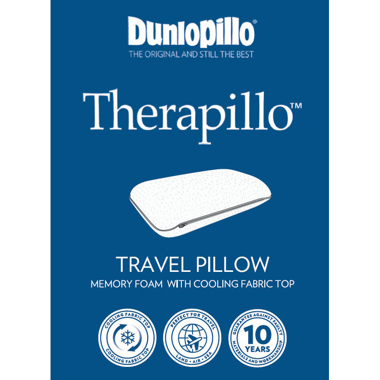 Dunlopillo's Dual-Temp Removable Cover Therapillo Memory Foam Travel Pillow