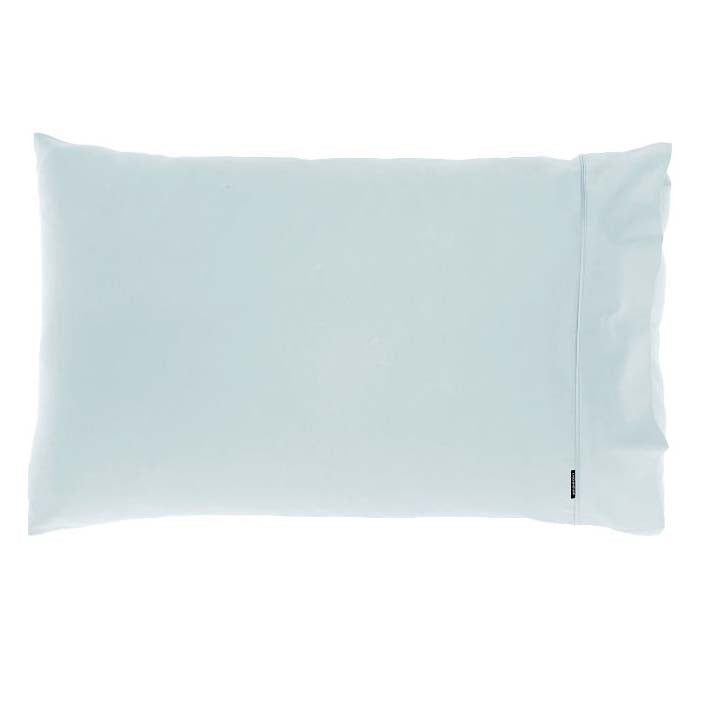 Linen House 100% Cotton 500TC Pale Blue King-Size Pillowcase with Cuff and Pipe
