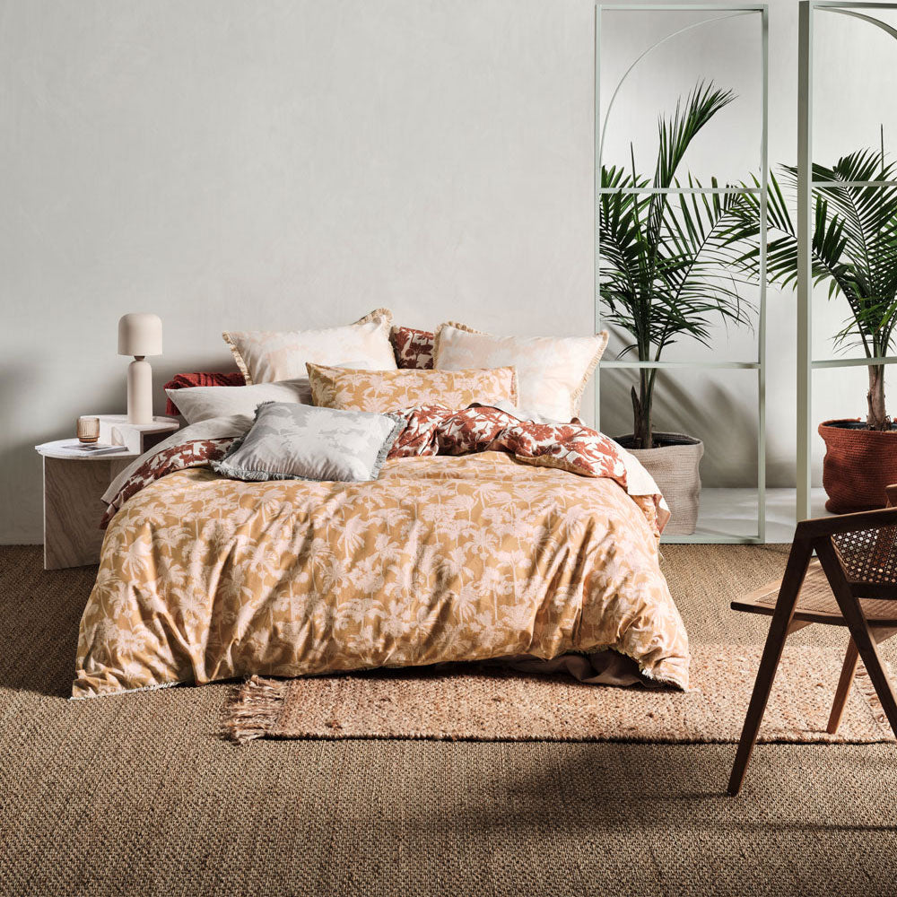 Linen House Tourelles Paprika Reversible Queen Bed Quilt Cover Set