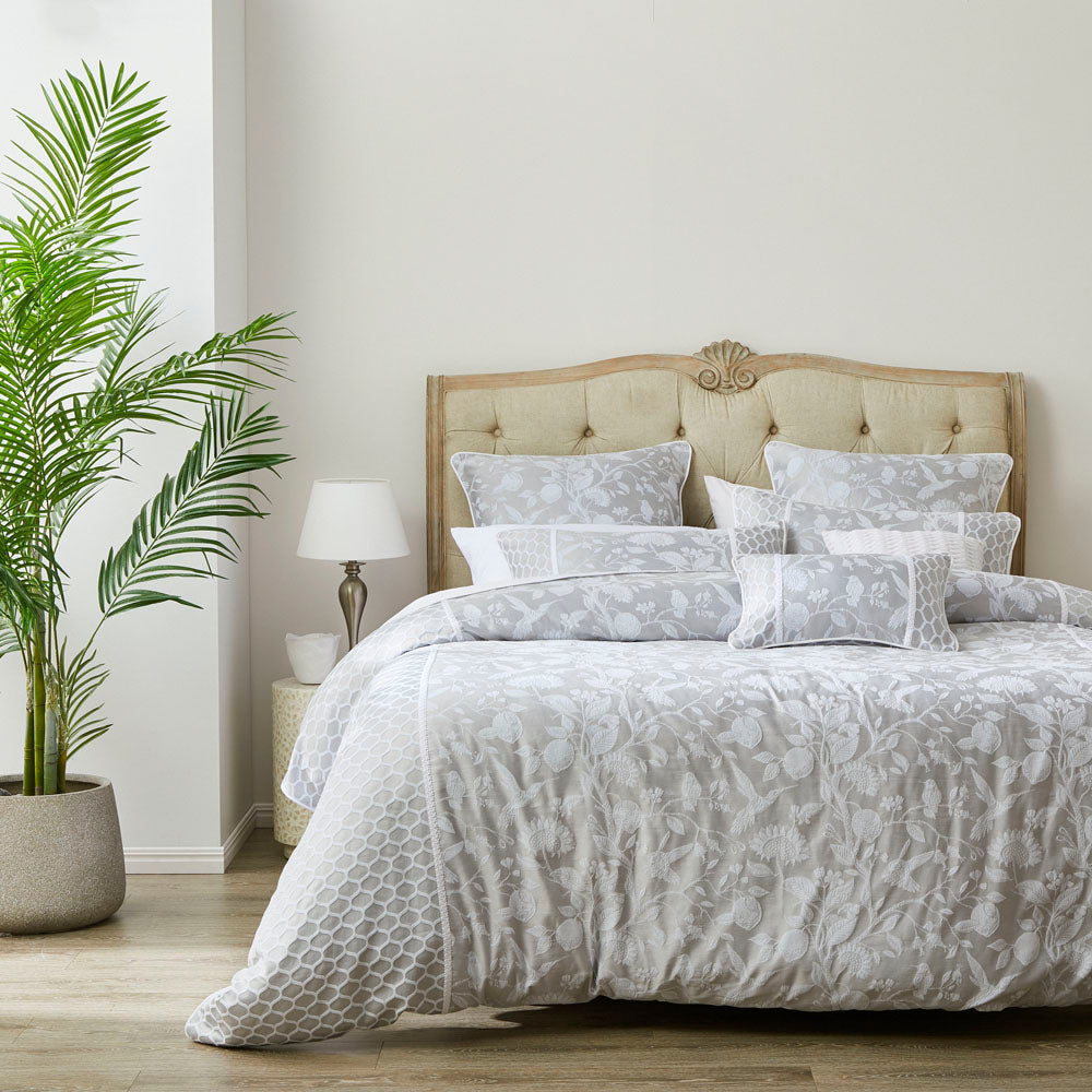 King Size Bed Philomena Dove Quilt Cover Set from Private Collection