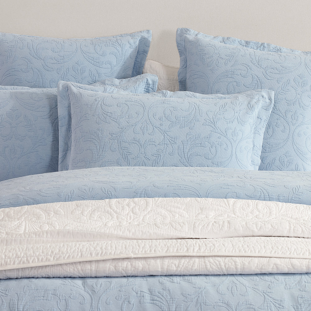 Super King Marbella Blue Luxury Quilt Cover Set