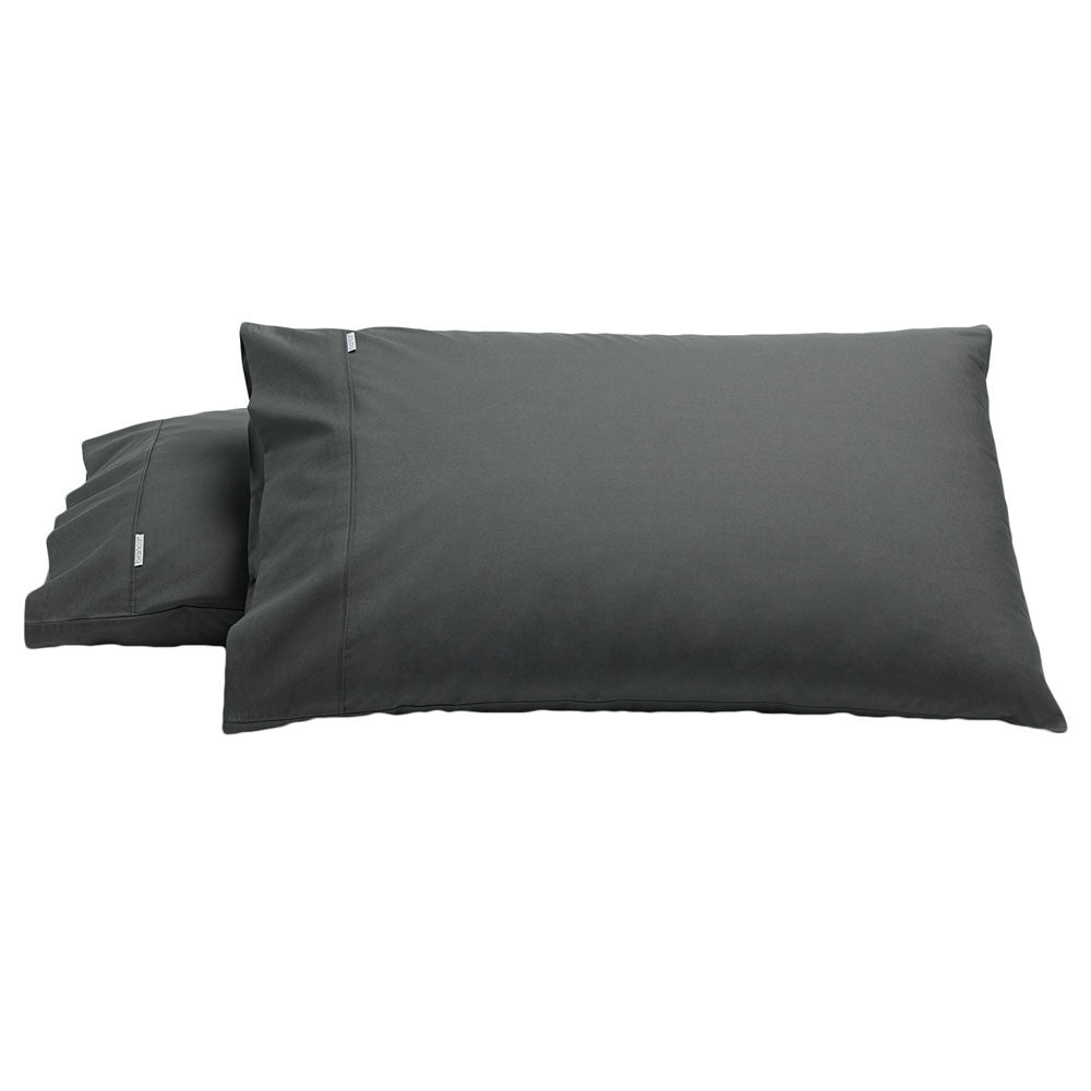 Heston Charcoal Standard Pillowcase Set - A Pair of 2 High - Quality Pillowcases