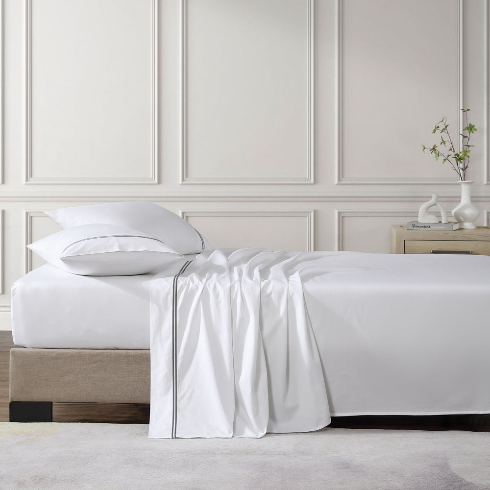 Luxurious Santiago Charcoal King Bed Sheet Set with 50cm Dimensions