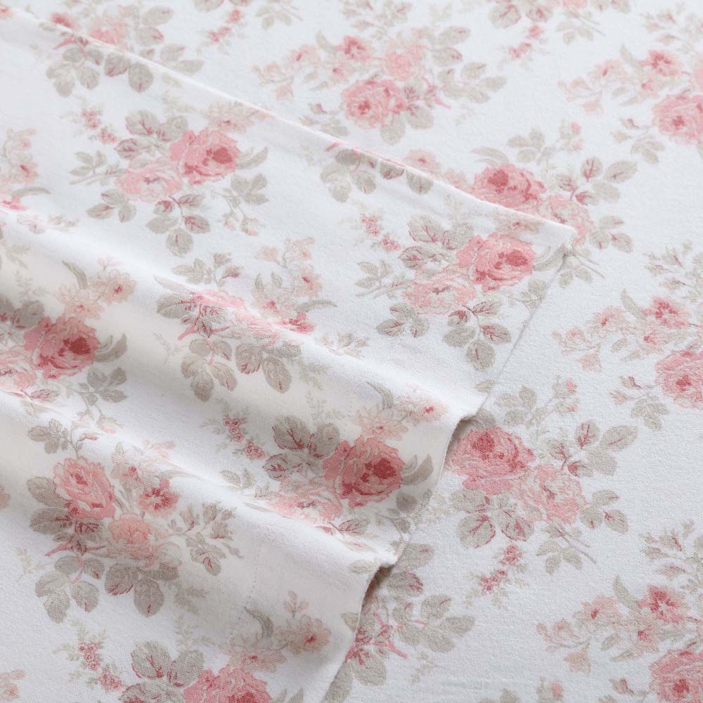 Lisalee Single Bed Soft Pink Flannelette Sheet Set with Elegant Design