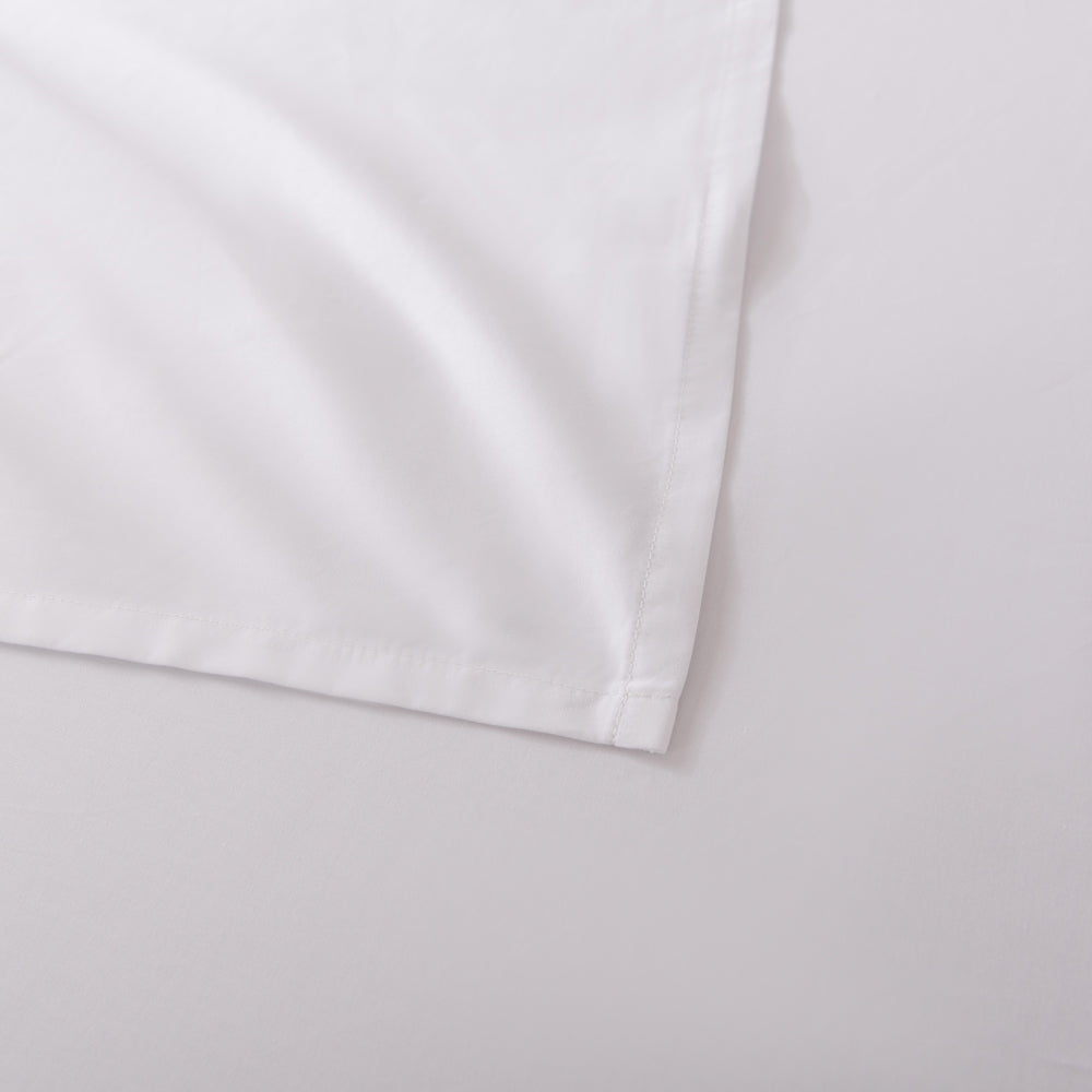 Premium Casey 400 Thread Count Cotton Sheet Set in White for Split King Bed Measuring 50cm
