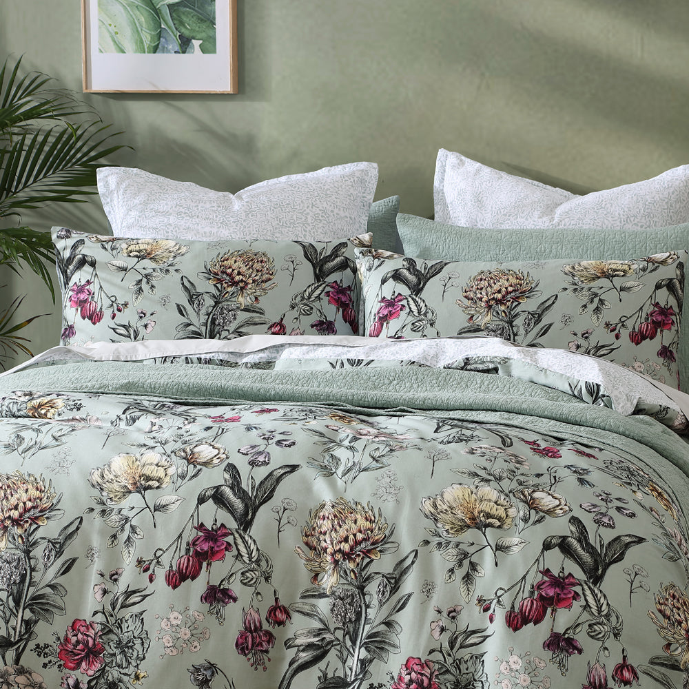 Botanical Coastal Sage King - Size Quilt Cover Set for a Relaxing Bedroom