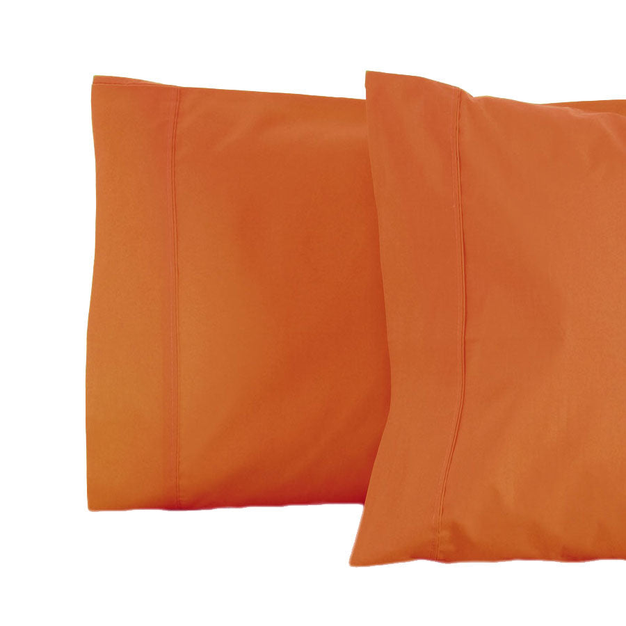 Jenny Mclean La Via 100% Cotton 400 Thread Count Orange Standard-Sized Pillowcase Set of Two for Luxurious Sleep