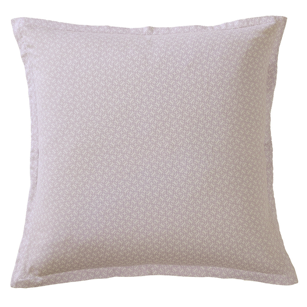 Stylish Lilac and White Japanese Geo Print Miko European Pillowcase