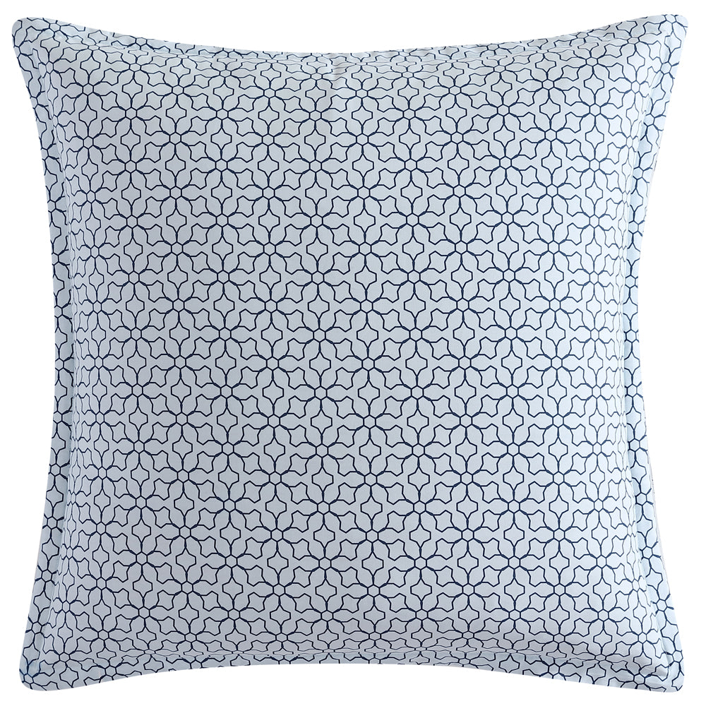 Navy Golden Glow European Pillowcase with Simple Geometric Design