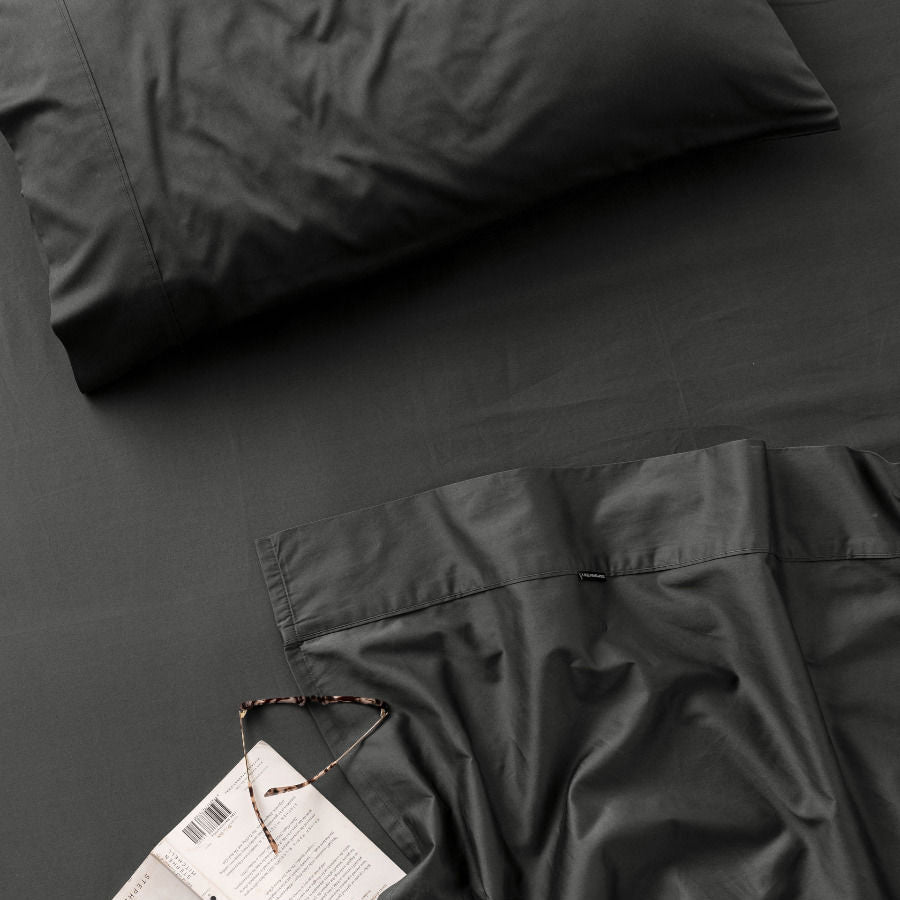 Linen House Augusta 100% Cotton 500 Thread Count Magnetic Sheet Set for Queen Size Bed with 50cm Deep Wall