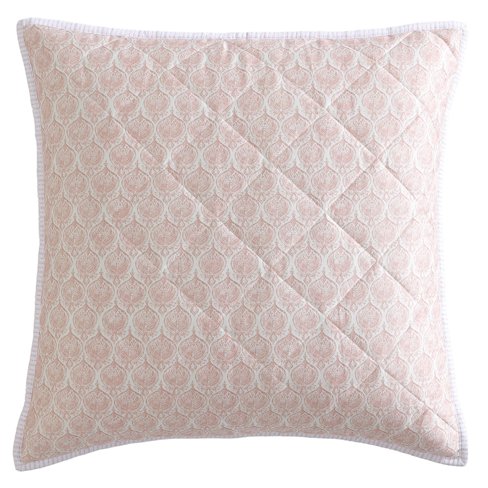 Stylish Shelby Rose European Sham with Boho Indian Block Print