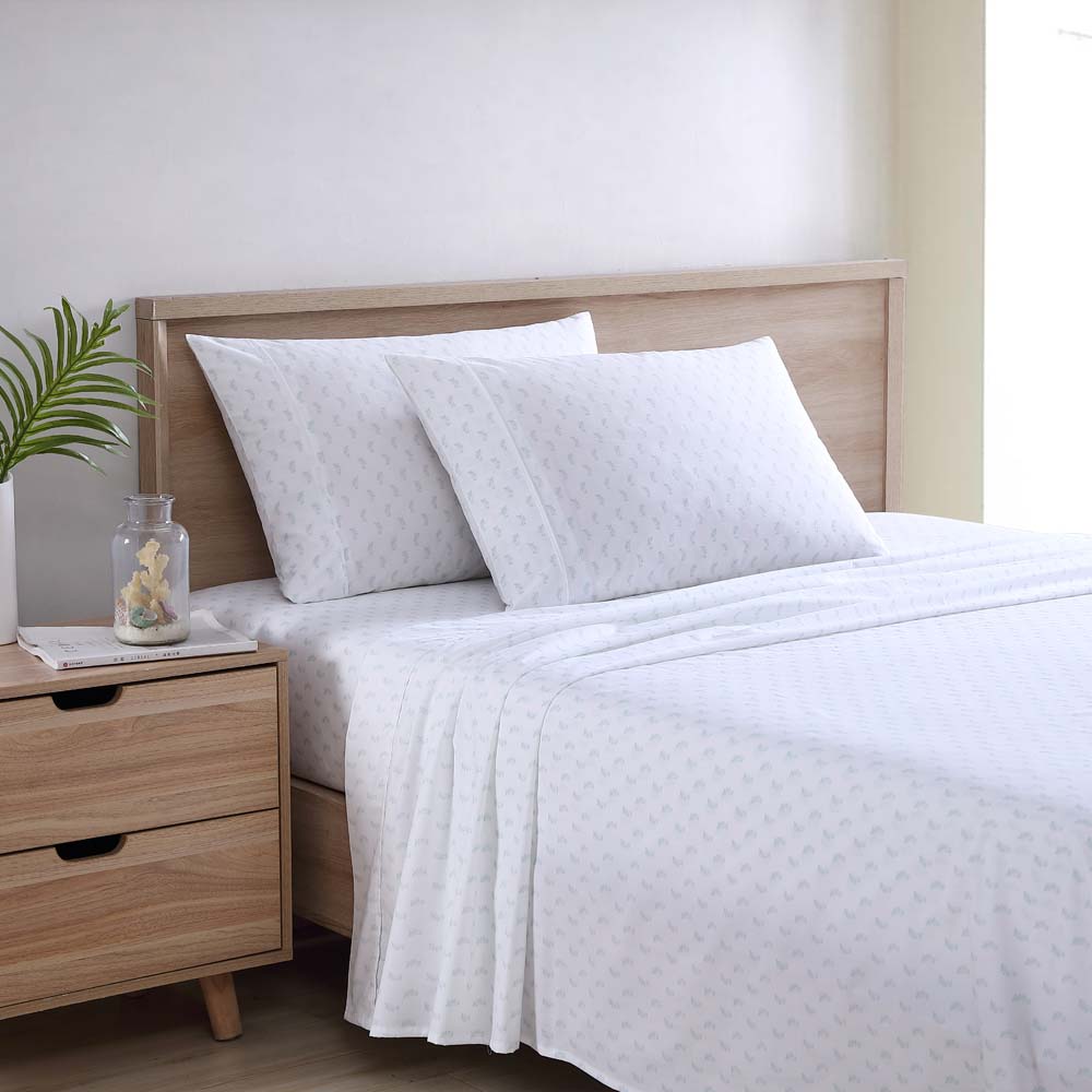 King - Sized Tommy Bahama Twin Palm Cool - Touch Cotton Percale Sheet Set