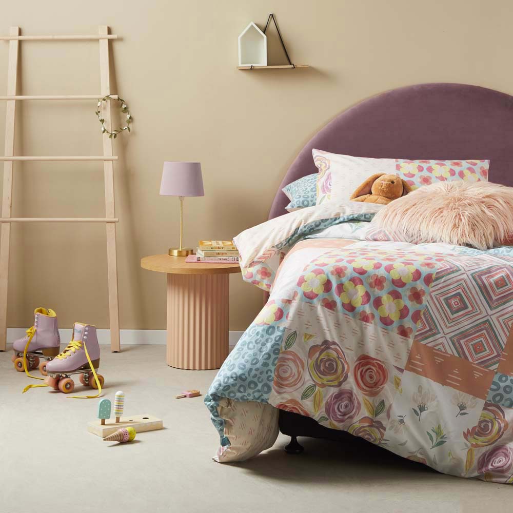 Double Bed Pop Patchwork Multi - Pattern Quilt Cover Set for Girls' Bedroom