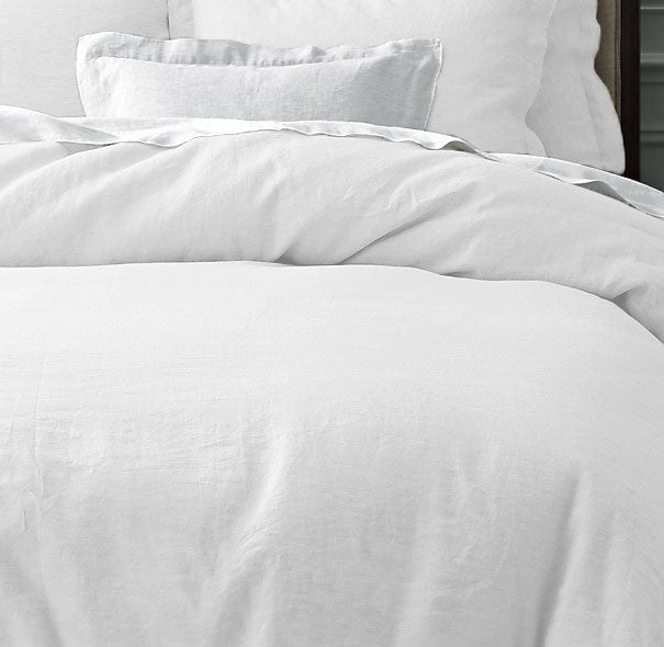 Jenny Mclean's Doux 100% Linen Luxury White King Bed Quilt Cover Set