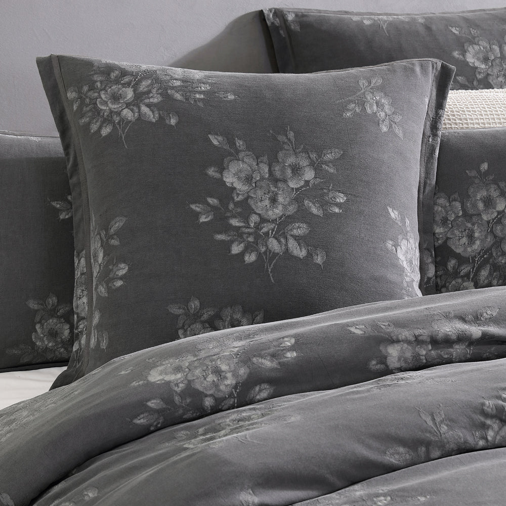 European-style Charcoal Pillowcase from the Maisey Private Collection