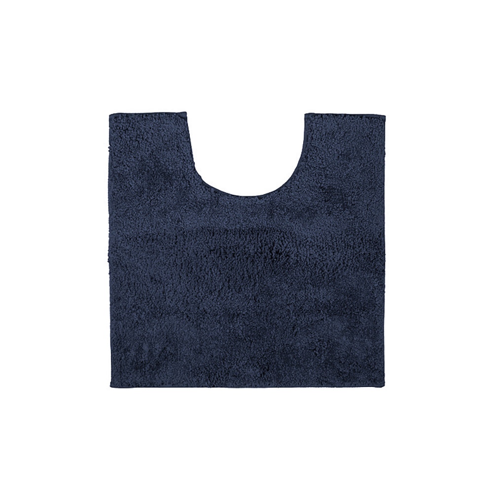 Navy Blue Microplush Contour Style Bath Mat for Bathroom