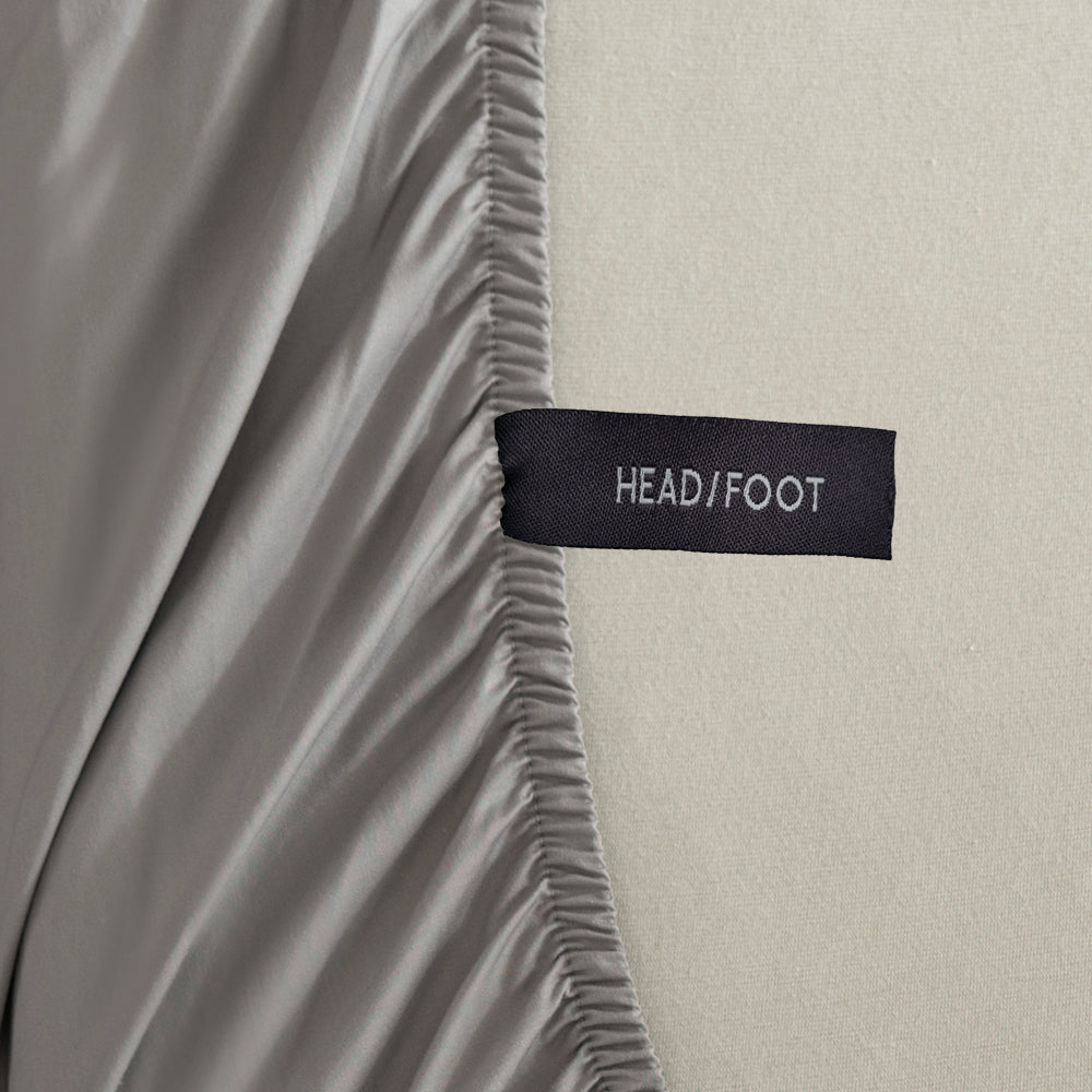 Casey 400TC Pewter Cotton Fitted Sheet & Pillowcase Combo for Long Single 40cm Bed