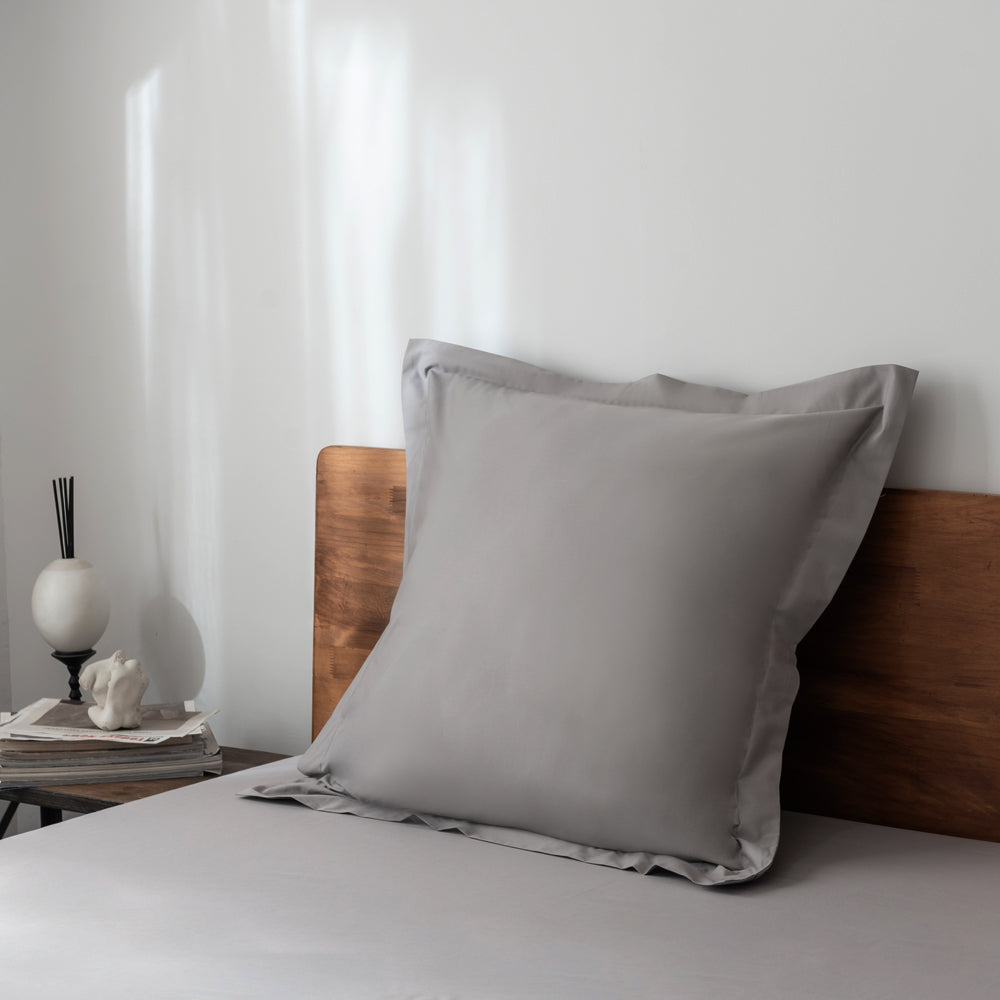 Luxurious 400TC Pewter European Casey Cotton Pillowcase