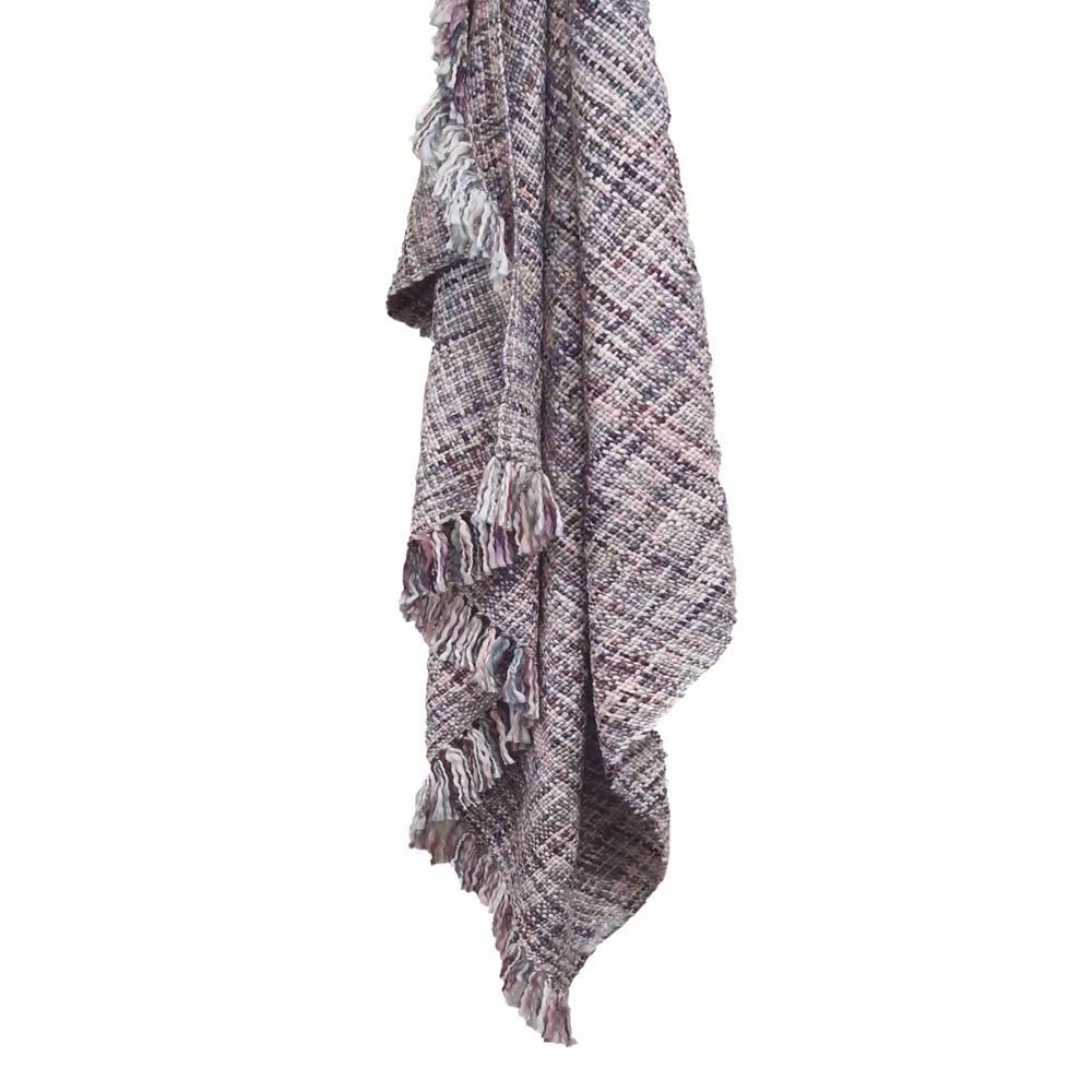 Premium 100% Acrylic Oslo Lilac Knitted Throw with Stylish Fringes