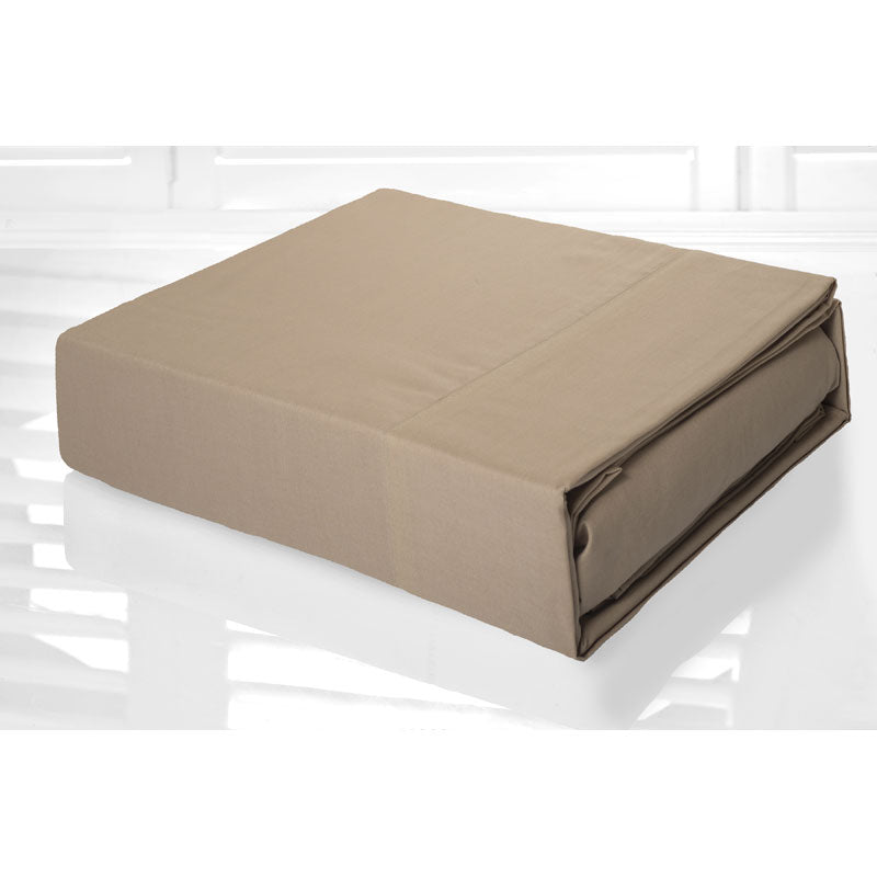225TC King Bed Easy - Care Linen Latte Percale Sheet Set