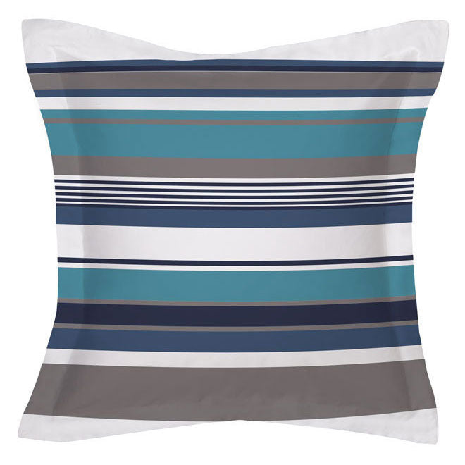 Trent Lagoon European-Sized Pillowcase with Classic Nautical Stripes