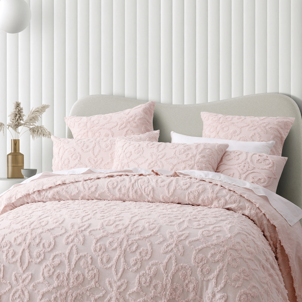 Ella Blush Square-Shaped Fully Filled Decorative Cushion for Home