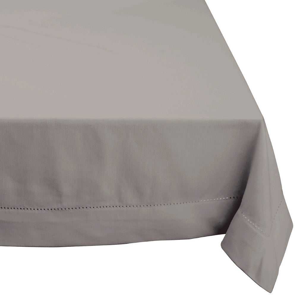 Grey Elegant Hemstitch Rectangular Tablecloth Measuring 150cm x 230cm for Dining Tables