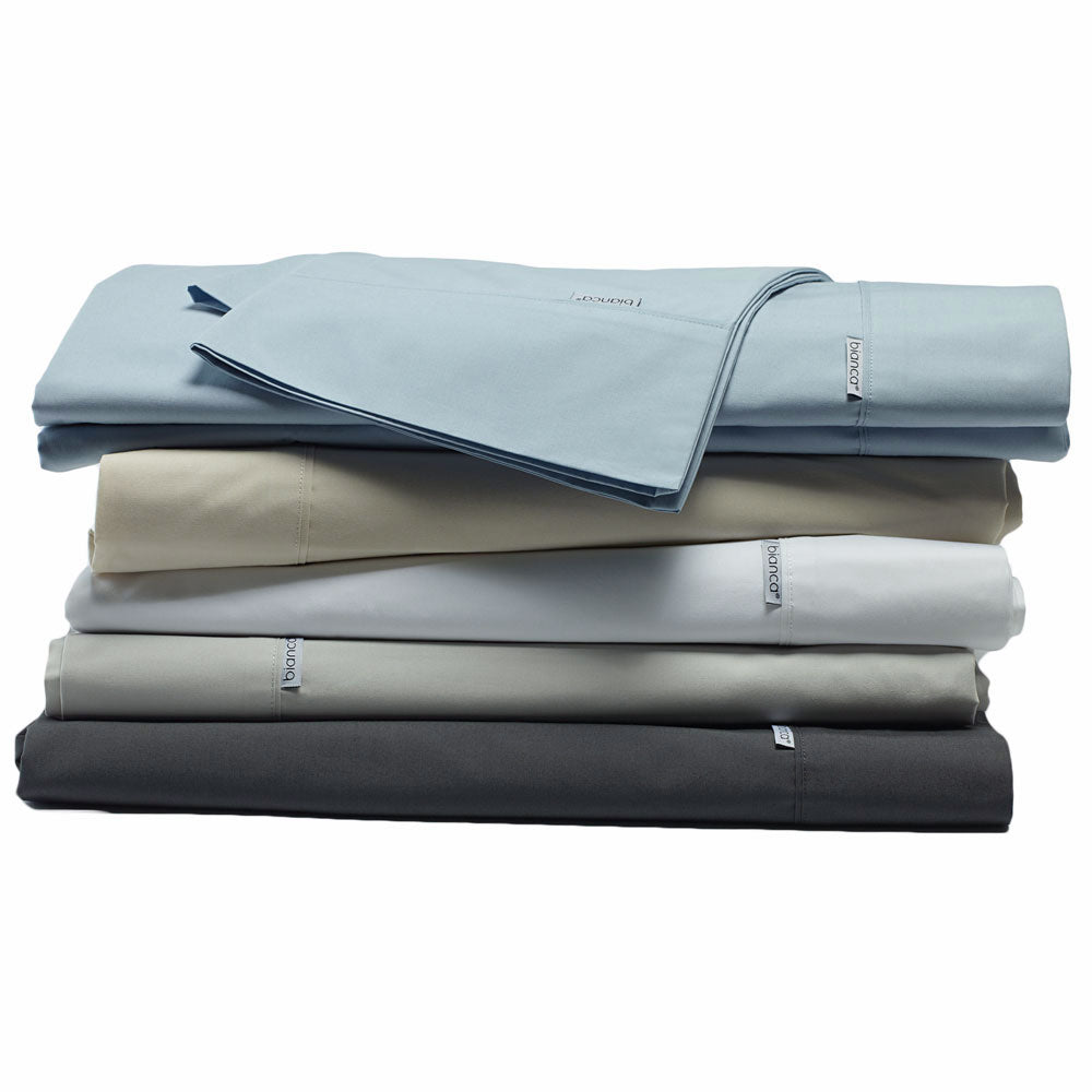 Heston Split King 300TC 100% Cotton Percale Sheet Set in Sage Color for Bed Bedding
