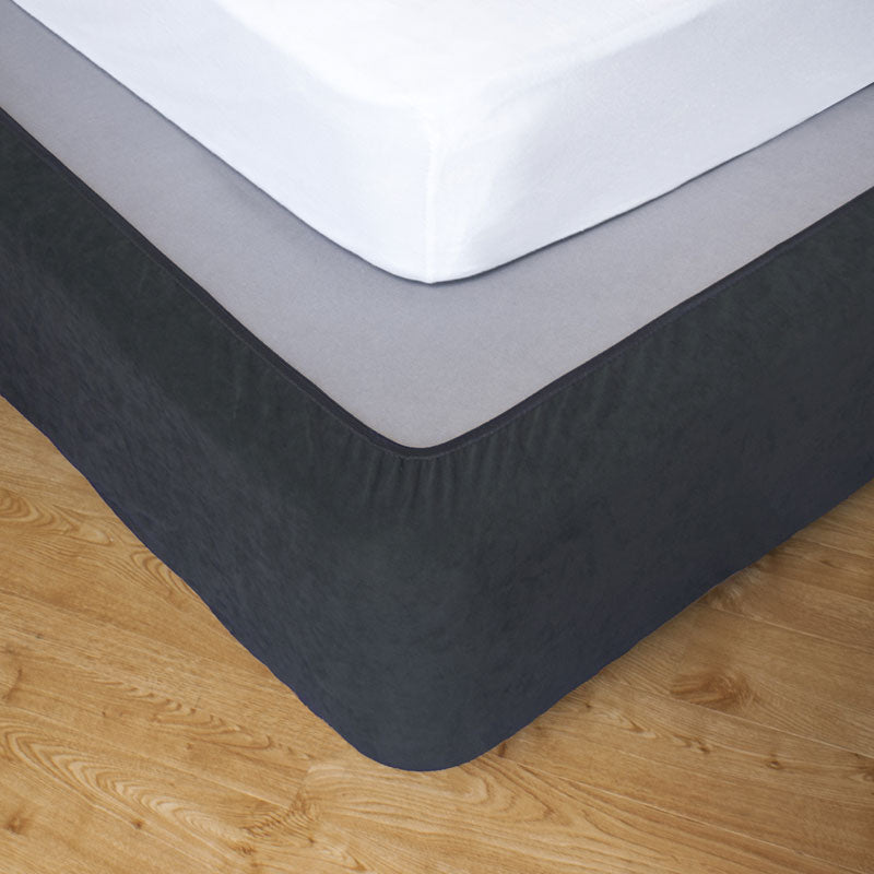 Apartmento King Size Slate Colored Stretch Valance for Bed Ensemble