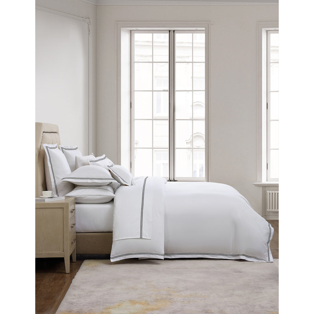 Luxurious Santiago Charcoal Quilt Cover Set for King - Sized Bed, Ideal for Elevating Bedroom Decor