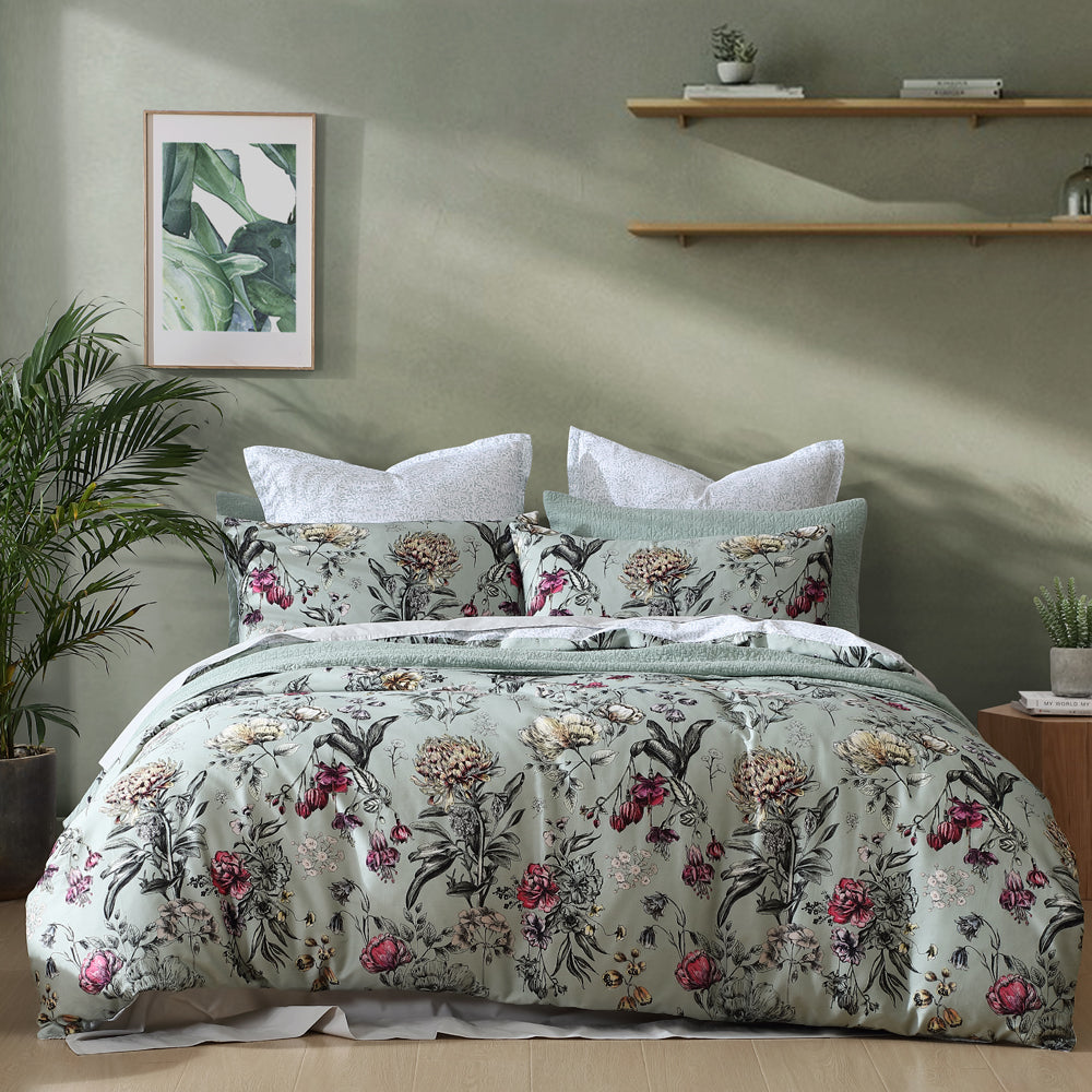 Botanical Coastal Sage King - Size Quilt Cover Set for a Relaxing Bedroom