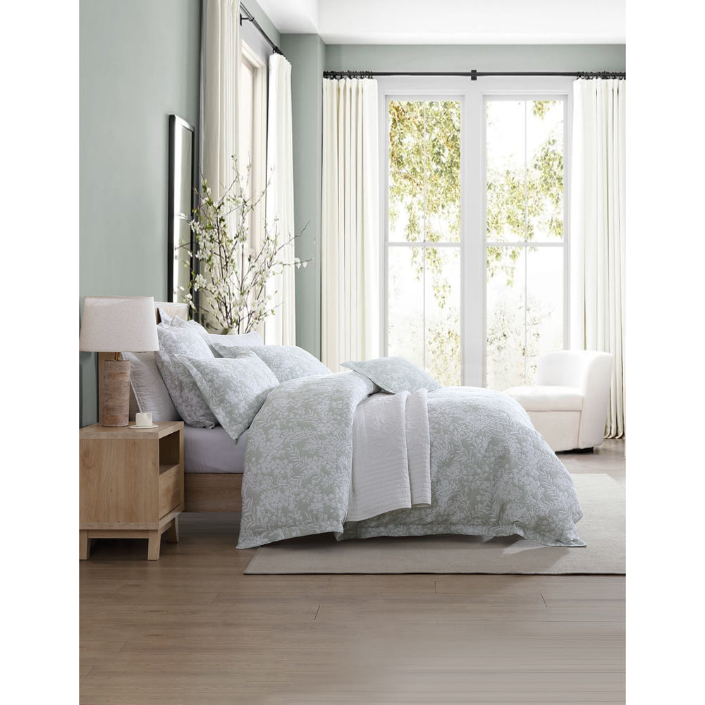 Quinn Sage Quilt Cover Set for Queen-Size Bed | Private Collection