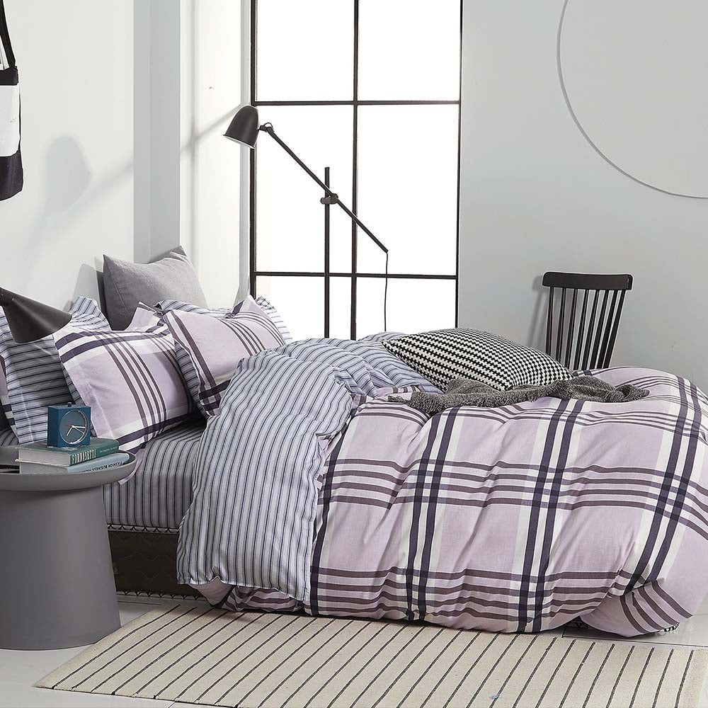Ardor Brand Stanton Grey Queen - Sized Bed Quilt Cover Set for Bedroom Decor