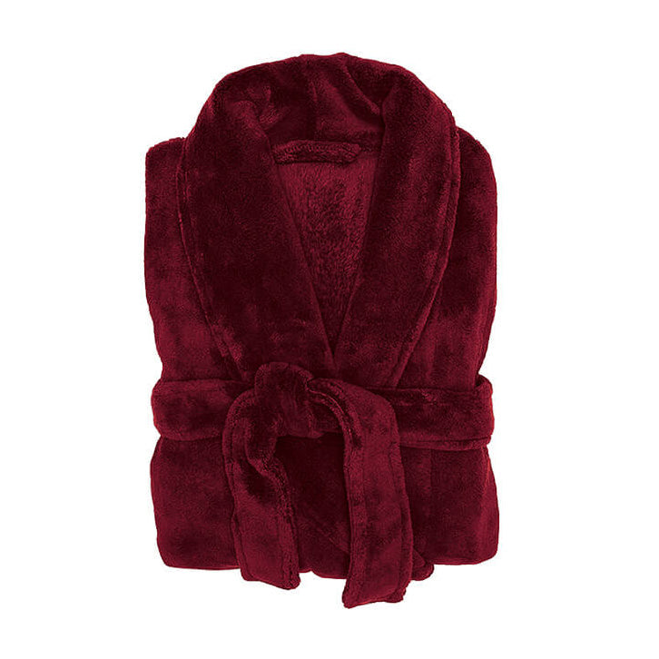 Medium/Large Microplush Merlot Super-Soft and Comfy Bathrobe