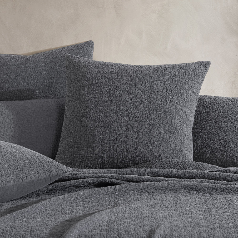 Platinum Logan and Mason Kayo Charcoal Bed Coverlet for Queen or King Size Beds