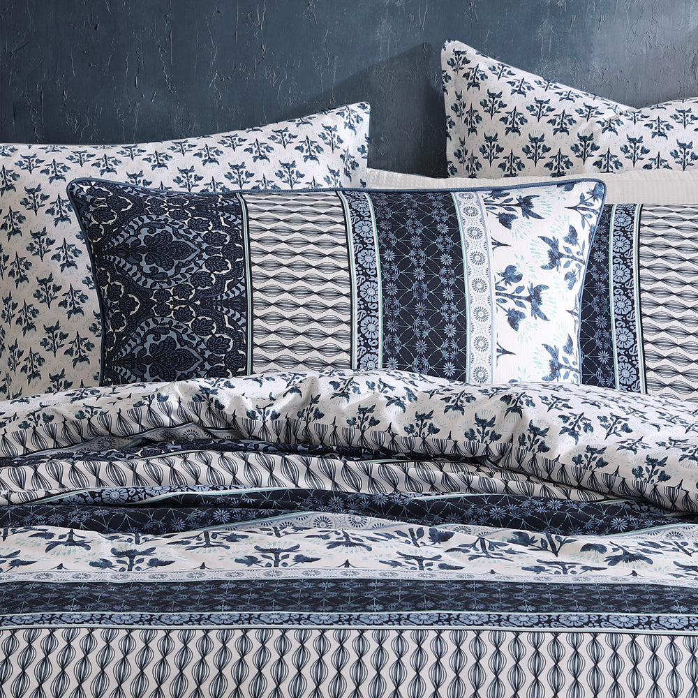 Super King Into The Blue Bohemian Quilt Cover Set